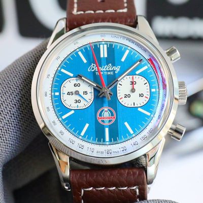 GF Factory Breitling 42MM Stainless Steel Sapphire Glass Light Blue/Green Watch